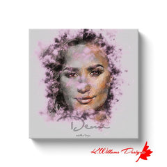 Demi Lovato Ink Smudge Style Art Print - Wrapped Canvas Art Prints / 16x16 inch / White